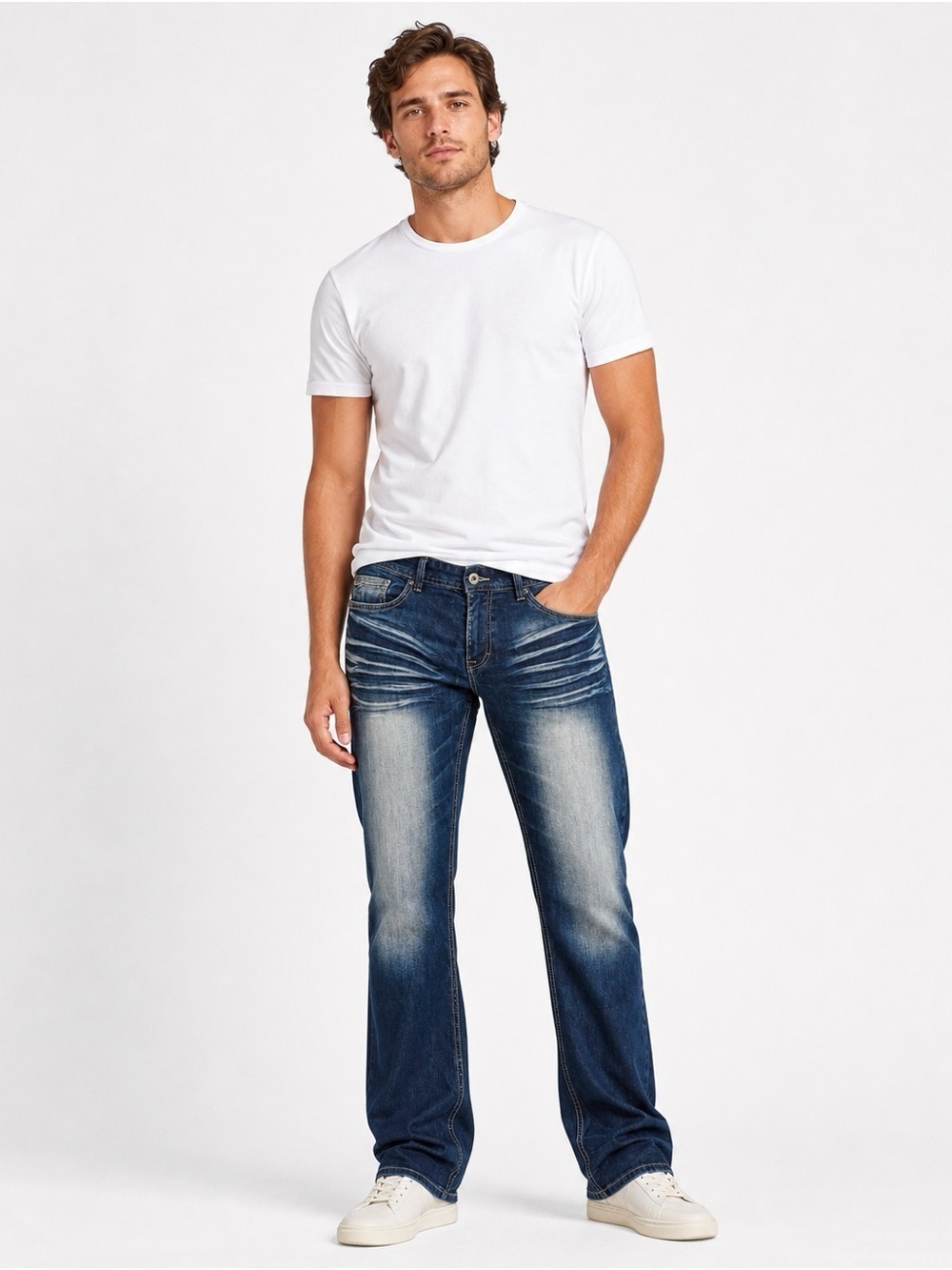 Buffalo David Bitton Men's Dark Blue Bootcut Jeans